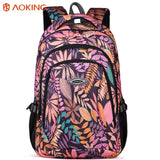 Aoking Brand 2017 Daily Women Backpack For School Teenager Girls Flowers Printed Nylon Travel Backpacks Casual Floral Backpack