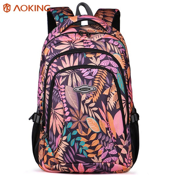 Aoking Brand 2017 Daily Women Backpack For School Teenager Girls Flowers Printed Nylon Travel Backpacks Casual Floral Backpack