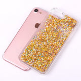 LOVECOM Dynamic Liquid Glitter Colorful Paillette Sand Quicksand Hard Back Cover Phone Case For iPhone 4S 5 5C 5S SE 6 6S 7 Plus