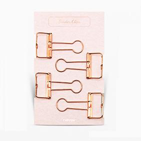 Never Rose Gold Paper Clip Office Accessories Metal Clips Binder Klips Pink Clip Korean Stationery Business Gift School Supplies