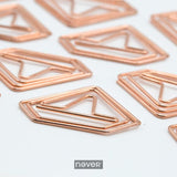 Never Rose Gold Paper Clip Metal Diamond Bow Clothes Tree Shaped Paper Clips Creative Office Accessories Top-quality Stationery