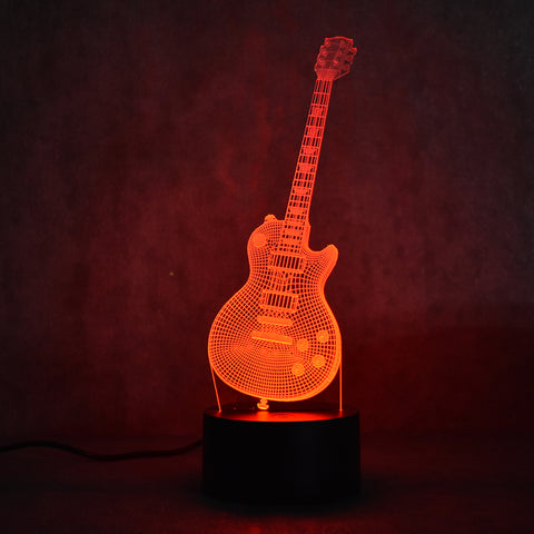3D Led Visual Colorful USB Table Lamp Lampara Baby Sleeping Night Light Creative Fashion Music Electric Guitar Lamp Decor Gifts