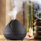 EASEHOLD 400ml Aroma Essential Oil Diffuser Ultrasonic Air Humidifier with Wood Grain 7Color Changing LED Lights for Office Home