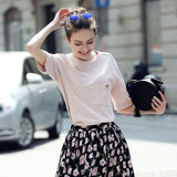 2017 New Fashion Women Top Tees Casual T-Shirt Half Sleeve O-Neck Shirts Loose Style Tees Tops Summer Shirt