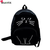MOJOYCE Lovely Cat Printing Backpack Women Canvas Backpack School Bags For Teenagers Ladies Casual Cute Rucksack Bookbags