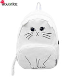 MOJOYCE Lovely Cat Printing Backpack Women Canvas Backpack School Bags For Teenagers Ladies Casual Cute Rucksack Bookbags