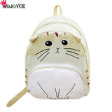 MOJOYCE Lovely Cat Printing Backpack Women Canvas Backpack School Bags For Teenagers Ladies Casual Cute Rucksack Bookbags