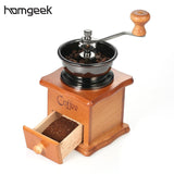 Homgeek Mini Wooden Manual Coffee Bean Grinder Burr Spice Mill for Home Kitchen Appliances