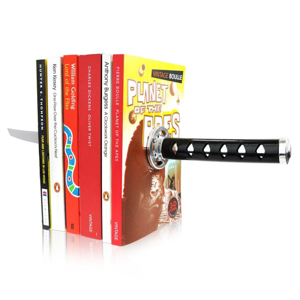 Free Shipping 1Piece Magnetic Ninja Bookends Katana Hidden Sword Optical Illusion Bookends Katana Bookends With Hidden Brackets