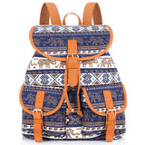 Sansarya New 2017 School Bag Bohemian Vintage Women Backpack Drawstring Printing Canvas Bagpack Sac a Dos Femme Rucksack Female