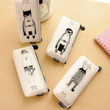 Korean Stationary White and Black Cartoon Character Pencil Bag , Hero Joker Funny Pencil Bag