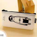 Korean Stationary White and Black Cartoon Character Pencil Bag , Hero Joker Funny Pencil Bag