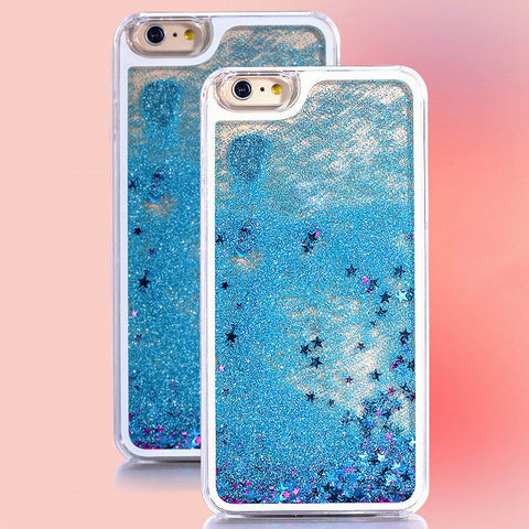 LOVECOM Hot Transparent Phone Case Glitter Stars Dynamic Liquid Quicksand Hard Back Cover For iPhone 4 4S 5 5C SE 5S 6 6S 7 Plus