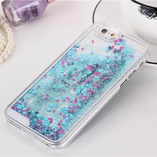 LOVECOM Hot Transparent Phone Case Glitter Stars Dynamic Liquid Quicksand Hard Back Cover For iPhone 4 4S 5 5C SE 5S 6 6S 7 Plus