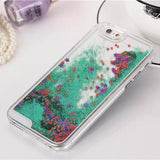 LOVECOM Hot Transparent Phone Case Glitter Stars Dynamic Liquid Quicksand Hard Back Cover For iPhone 4 4S 5 5C SE 5S 6 6S 7 Plus