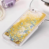 LOVECOM Hot Transparent Phone Case Glitter Stars Dynamic Liquid Quicksand Hard Back Cover For iPhone 4 4S 5 5C SE 5S 6 6S 7 Plus