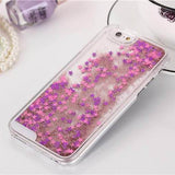 LOVECOM Hot Transparent Phone Case Glitter Stars Dynamic Liquid Quicksand Hard Back Cover For iPhone 4 4S 5 5C SE 5S 6 6S 7 Plus
