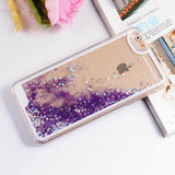 LOVECOM Hot Transparent Phone Case Glitter Stars Dynamic Liquid Quicksand Hard Back Cover For iPhone 4 4S 5 5C SE 5S 6 6S 7 Plus