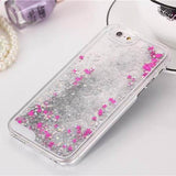 LOVECOM Hot Transparent Phone Case Glitter Stars Dynamic Liquid Quicksand Hard Back Cover For iPhone 4 4S 5 5C SE 5S 6 6S 7 Plus