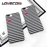 LOVECOM Fashion Stripe Love Heart Pattern Phone Case For iPhone 6 6S 6Plus 7 7 Plus Soft IMD Back Cover Coque High Quality