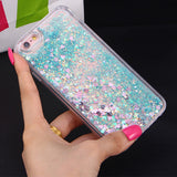 LOVECOM Love Heart Stars Glitter Stars Dynamic Liquid Quicksand Soft TPU Phone Back Cover Case For iPhone 5 5S SE 6 6S 7 Plus