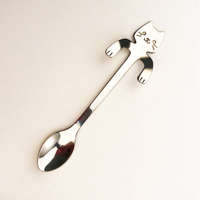 CHANOVEL 1 pcs stainless steel Cat coffee spoon dessertspoon Food grade ice cream candy teaspoon Kitchen Supplies tableware