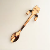 CHANOVEL 1 pcs stainless steel Cat coffee spoon dessertspoon Food grade ice cream candy teaspoon Kitchen Supplies tableware