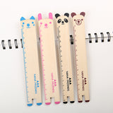 4PCS 15cm Kawaii Cartoon Animal Wood Ruler Measuring Drafting Straight Rulers Tool Promotional Gift Stationery