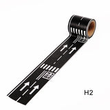 48mmX5m Black White High Road Patterned Washi Tape Adhesives Tape Scrapbooking Supplies Craft Hobby Supplies