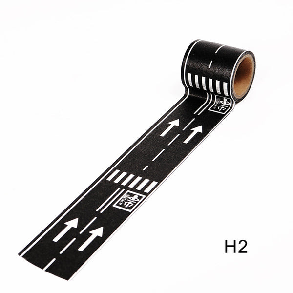 48mmX5m Black White High Road Patterned Washi Tape Adhesives Tape Scrapbooking Supplies Craft Hobby Supplies
