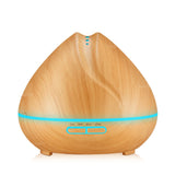 400ml Aroma Essential Oil Diffuser Ultrasonic Air Humidifier with Wood Grain 7 Color Changing LED Lights for Office Home Bedroom