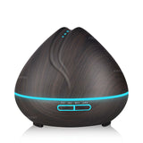 400ml Aroma Essential Oil Diffuser Ultrasonic Air Humidifier with Wood Grain 7 Color Changing LED Lights for Office Home Bedroom