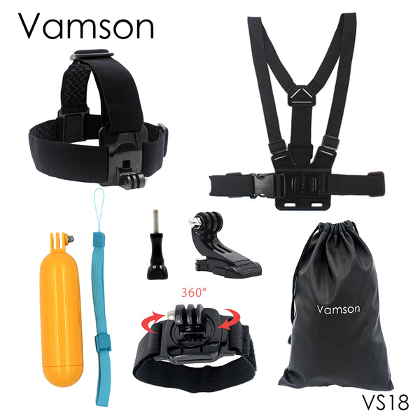 Vamson Chest Strap Floaty Bobber Monopod Head Belt Mount For Gopro Hero 5 4 3 For SJCAM for Xiaomi  Camera Accessories VS18