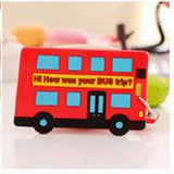 Super Cute Cartoon Car Animals Silicone Card Cover Bus Bank Id Card Case Holder with Rope 5018