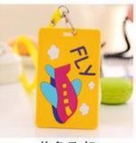 Super Cute Cartoon Car Animals Silicone Card Cover Bus Bank Id Card Case Holder with Rope 5018