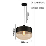 Industrial Glass Globe Shade Pendant Light Factory Fixture Modern Kitchen Opening Hanging Lamp for Living Dining Room Bar