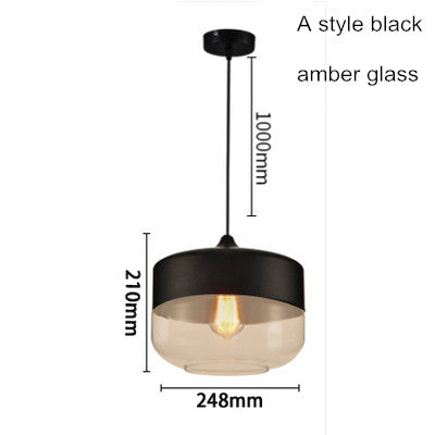 Industrial Glass Globe Shade Pendant Light Factory Fixture Modern Kitchen Opening Hanging Lamp for Living Dining Room Bar