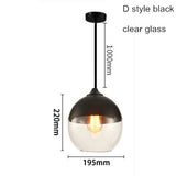Industrial Glass Globe Shade Pendant Light Factory Fixture Modern Kitchen Opening Hanging Lamp for Living Dining Room Bar