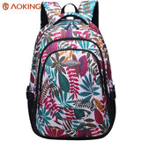 Aoking Brand 2017 Daily Women Backpack For School Teenager Girls Flowers Printed Nylon Travel Backpacks Casual Floral Backpack
