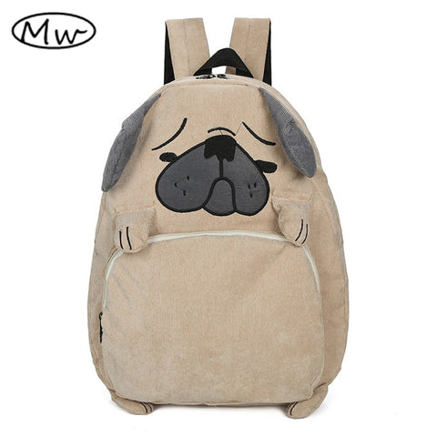 2016 Japanese cute cartoon animals backpack school bags for girls larger capacity corduroy backpack high school students bag