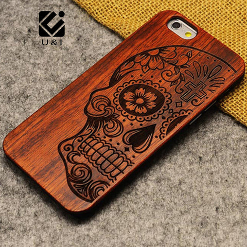 Natural U&I Brand New Wood Phone Case For iPhone 5 5S 6 6S 6Plus 7 7Plus Cover Wooden High Quality Shockproof Protector Coque