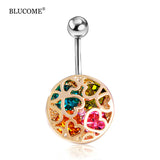 Joias Ouro Gold-color Love Heart Crystal Body Jewelry Piercings Navel Belly Button Rings Bikini Women Girls Beach Accessories