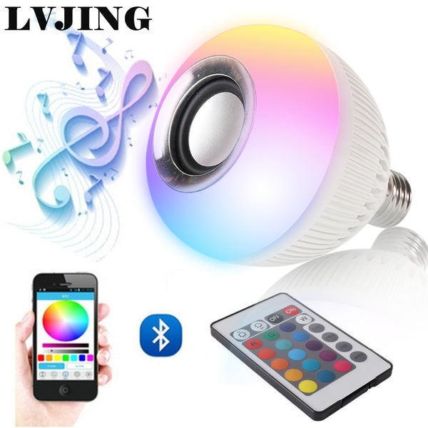 RGB Wireless Bluetooth Speaker Bulb Music Playing Energy Saving RGB Soptlight E27 LED Light Lamp With Remote Control