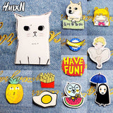 2017 New Acrylic Brooches Pins Figure Simpson Fruit cartoon jewelry cute dog cat Broche shirt enamel pin