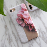 SoCouple For iphone 5s 5 SE 6 6s 6/7plus Flower Granite Scrub Marble Stone image Painted Silicone Phone Case For iphone 7 case