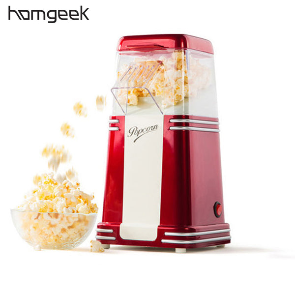 Homgeek RHP310 Retro Series Electric Popper Household Mini Hot Air Popcorn Maker Popcorn Machine For Home Kitchen Kids