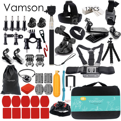 Vamson for Gopro Accessories set for go pro hero 5 4 3 kit mount for SJCAM SJ4000 / for xiaomi for yi 4k for eken h9 tripod VS84