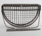 Unique fashion design personality hollow metal cages party clutch evening bag shoulder bag ladies handbag messenger bags purse