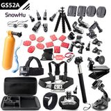 SnowHu For Gopro accessories set mount tripod for go pro hero 5 4 3 sjcam sj4000 for Go pro 5 kit for xiaomi yi 4K camera GS52