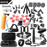 SnowHu For Gopro accessories set mount tripod for go pro hero 5 4 3 sjcam sj4000 for Go pro 5 kit for xiaomi yi 4K camera GS52